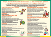 Таблица "Правила безопасности на уроках труда для девочек" (100х140 сантиметров, винил) - fgospostavki.ru - Нижневартовск
