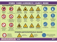 Таблица демонстрационная "Правила техники безопасности в кабинете физики" (винил 100x140) - fgospostavki.ru - Нижневартовск