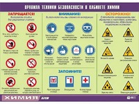 Таблица демонстрационная "Правила техники безопасности в кабинете химии" (винил 100х140) - fgospostavki.ru - Нижневартовск