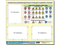 Стенд информационный "Правила техники безопасности в кабинете физики" (75*70, 3 кармана) - fgospostavki.ru - Нижневартовск