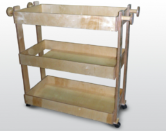 Тележка для спортинвентаря и игрушек (3 полки) 115х50х90см (фанера лак) - fgospostavki.ru - Нижневартовск