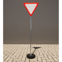 Знак дорожный "Уступите дорогу" 2.4 типоразмер 40 на стойке с основанием 3кг - fgospostavki.ru - Нижневартовск