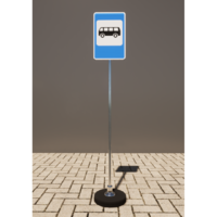 Знак дорожный "Место остановки автобуса" 5.16 типоразмер 40 на стойке с основанием 3кг - fgospostavki.ru - Нижневартовск