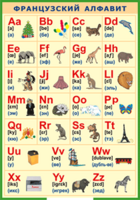 Таблица "Французский алфавит в картинках (с транскрипцией)" (100х140 сантиметров, винил) - fgospostavki.ru - Нижневартовск