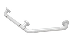 Поручень угловой трехопорный с антибактериальным покрытием (белая) - fgospostavki.ru - Нижневартовск