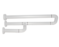 Поручень неоткидной трёхопорный с антибактериальным покрытием (белый) - fgospostavki.ru - Нижневартовск