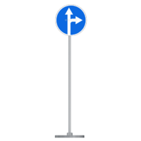 Знак дорожный " Движение прямо или направо" 4.1.4 типоразмер 40 на стойке с основанием 3кг - fgospostavki.ru - Нижневартовск