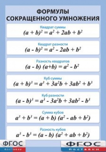 Таблица "Формулы сокращенного умножения" (винил) - fgospostavki.ru - Нижневартовск