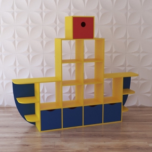 Стеллаж для игрушек "Пароход" - fgospostavki.ru - Нижневартовск