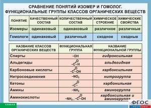 Таблица. Сравнение понятий изомер и гомолог. Функциональные группы классов органических веществ. - fgospostavki.ru - Нижневартовск