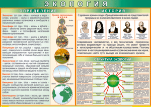 Таблица "Экология. Определения и история" (100х140 сантиметров, винил) - fgospostavki.ru - Нижневартовск