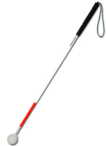 Трость телескопическая композитная с вращающимся шарообразным наконечником короткая на крючке - fgospostavki.ru - Нижневартовск