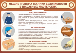 Стенд "Общие правила техники безопасности в школьных мастерских" - fgospostavki.ru - Нижневартовск