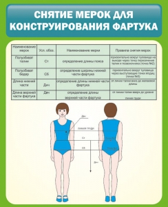 Стенд "Снятие мерок для конструирования фартука" - fgospostavki.ru - Нижневартовск