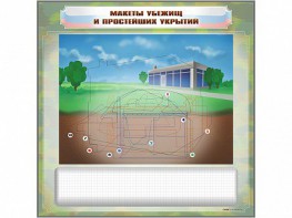 Магнитно-маркерная доска "Макеты убежищ и простейших укрытий" с комплектом фолий и тематических магнитов - fgospostavki.ru - Нижневартовск