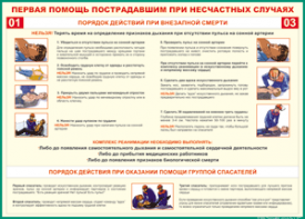 Таблица "Порядок действий при внезапной смерти" (100х140 сантиметров, винил) - fgospostavki.ru - Нижневартовск
