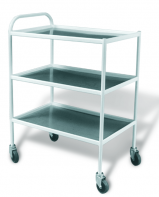 Столик инструментальный передвижной металлический с тремя стеклянными полками (мебельные колеса) - fgospostavki.ru - Нижневартовск