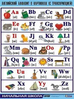 Таблица демонстрационная "Английский алфавит в картинках" (с транскрипцией) (винил 100*140) - fgospostavki.ru - Нижневартовск