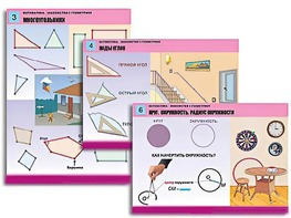 Комплект таблиц "Математика. Знакомство с геометрией" (6 таблиц, формат А1, ламинированные) - fgospostavki.ru - Нижневартовск