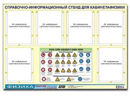 Стенд информационный "Правила техники безопасности в кабинете физики" (80х110, 6 карманов) - fgospostavki.ru - Нижневартовск
