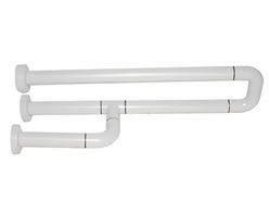 Поручень неоткидной трёхопорный с антибактериальным покрытием (белый) - fgospostavki.ru - Нижневартовск