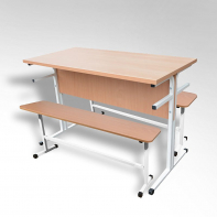 Обеденная группа четырехместная со скамьей - fgospostavki.ru - Нижневартовск