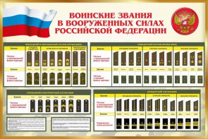 Стенд "Воинские звания в вооруженных силах РФ" - fgospostavki.ru - Нижневартовск