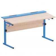 Стол ученический двухместный с наклоном столешницы (0-15°) на прямоугольной трубе - fgospostavki.ru - Нижневартовск