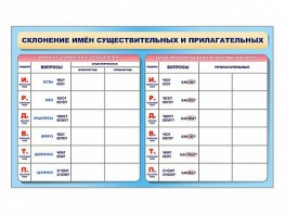 Фрагмент (демонстрационный) маркерный (двухсторонний) "Склонение имен существительных и прилагательных" - fgospostavki.ru - Нижневартовск