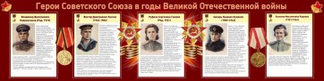 Стенд "Герои Советского союза в годы Великой Отечественной войны" Вариант 2 - fgospostavki.ru - Нижневартовск